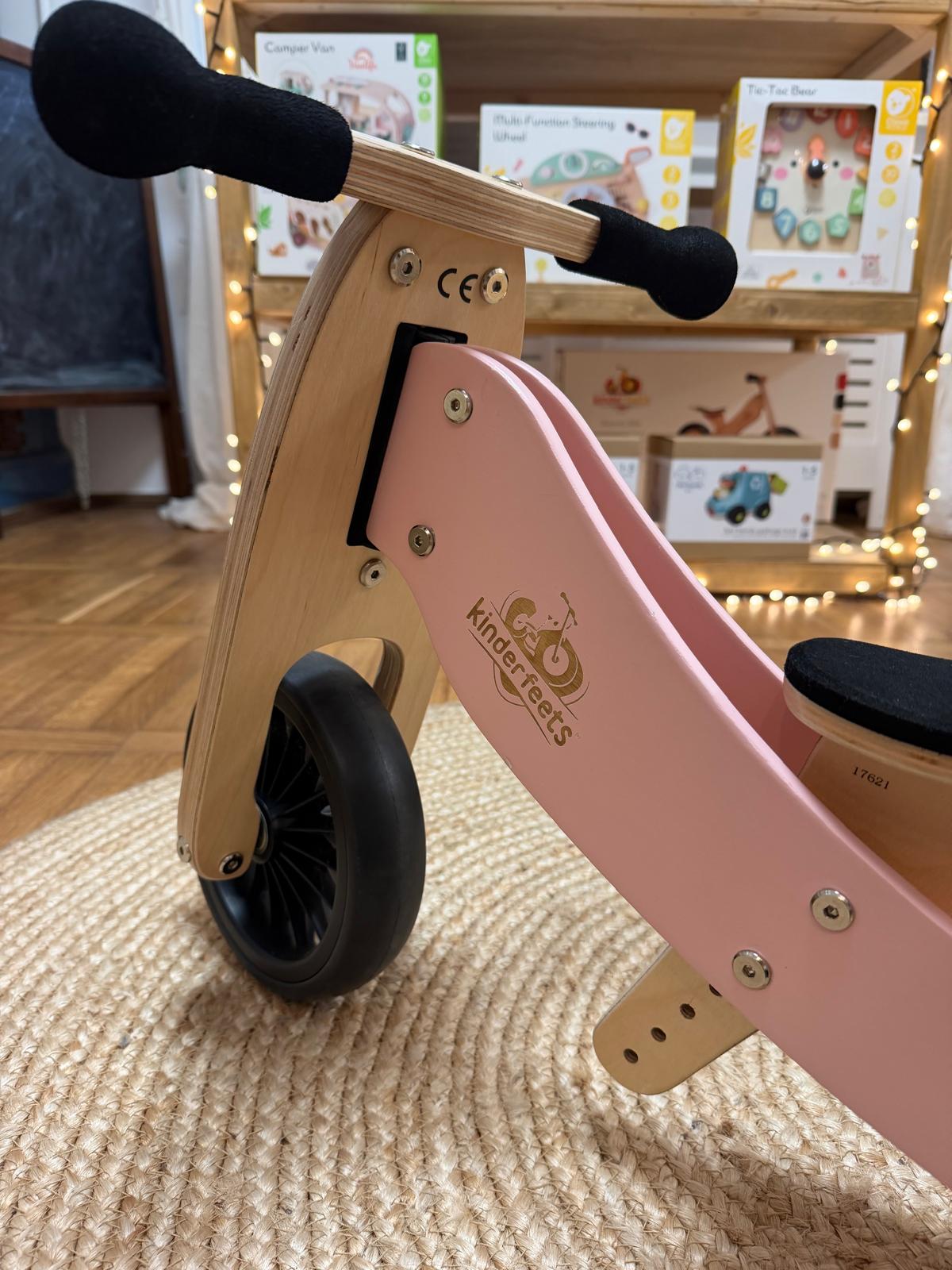 Tricicletă de echilibru 2 în 1 - Tiny Tot PLUS Rose - Kinderfeets | RESIGILAT