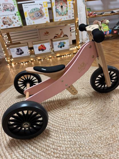 Tricicletă de echilibru 2 în 1 - Tiny Tot PLUS Rose - Kinderfeets | RESIGILAT