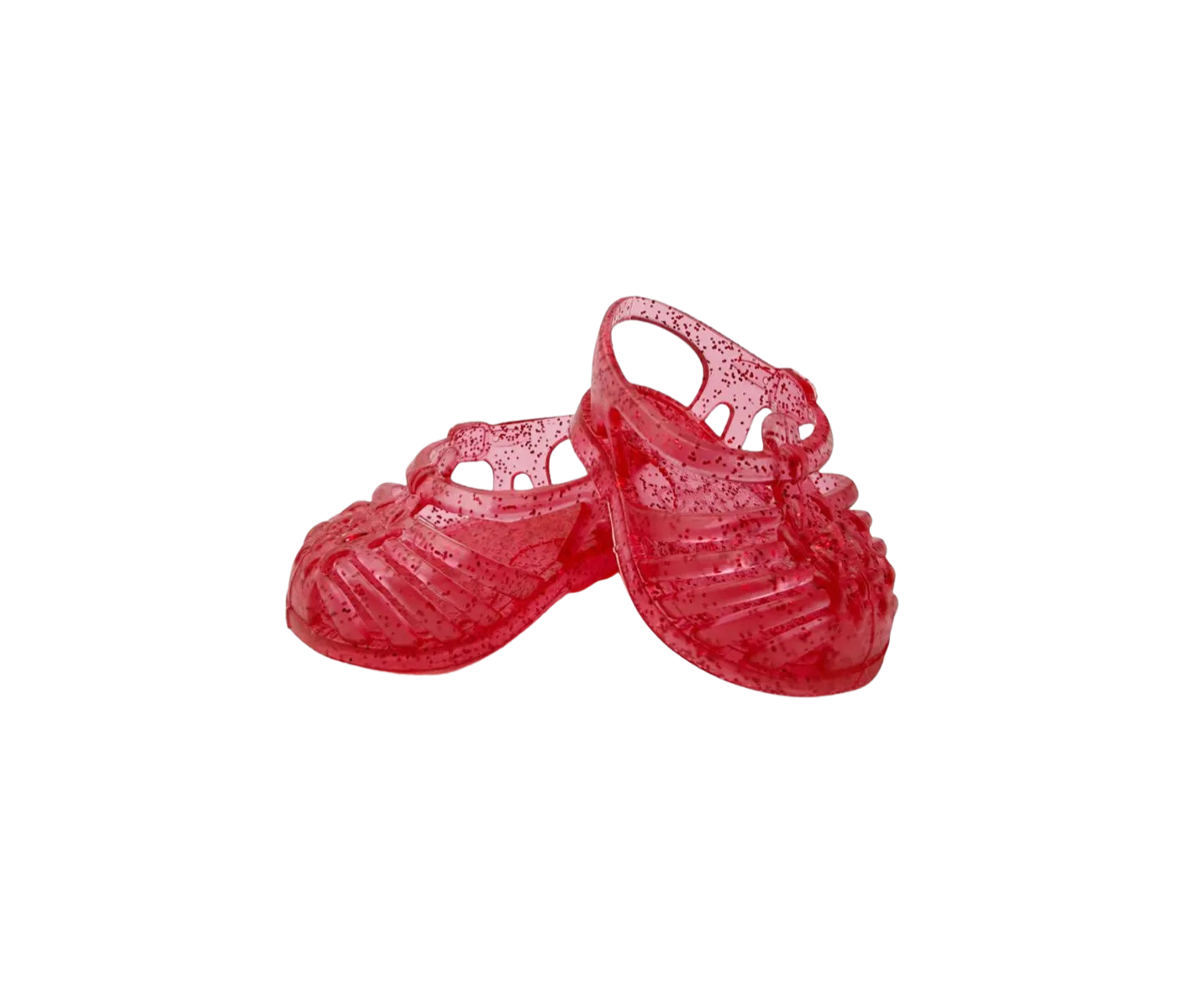 Sandale de plajă "Sun" pentru păpuși - Glittery Cherry - Minikane x Collégien