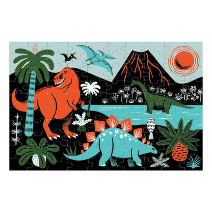 Puzzle fosforescent, 100 pcs – Dinosaur, Glow in the Dark – Mudpuppy