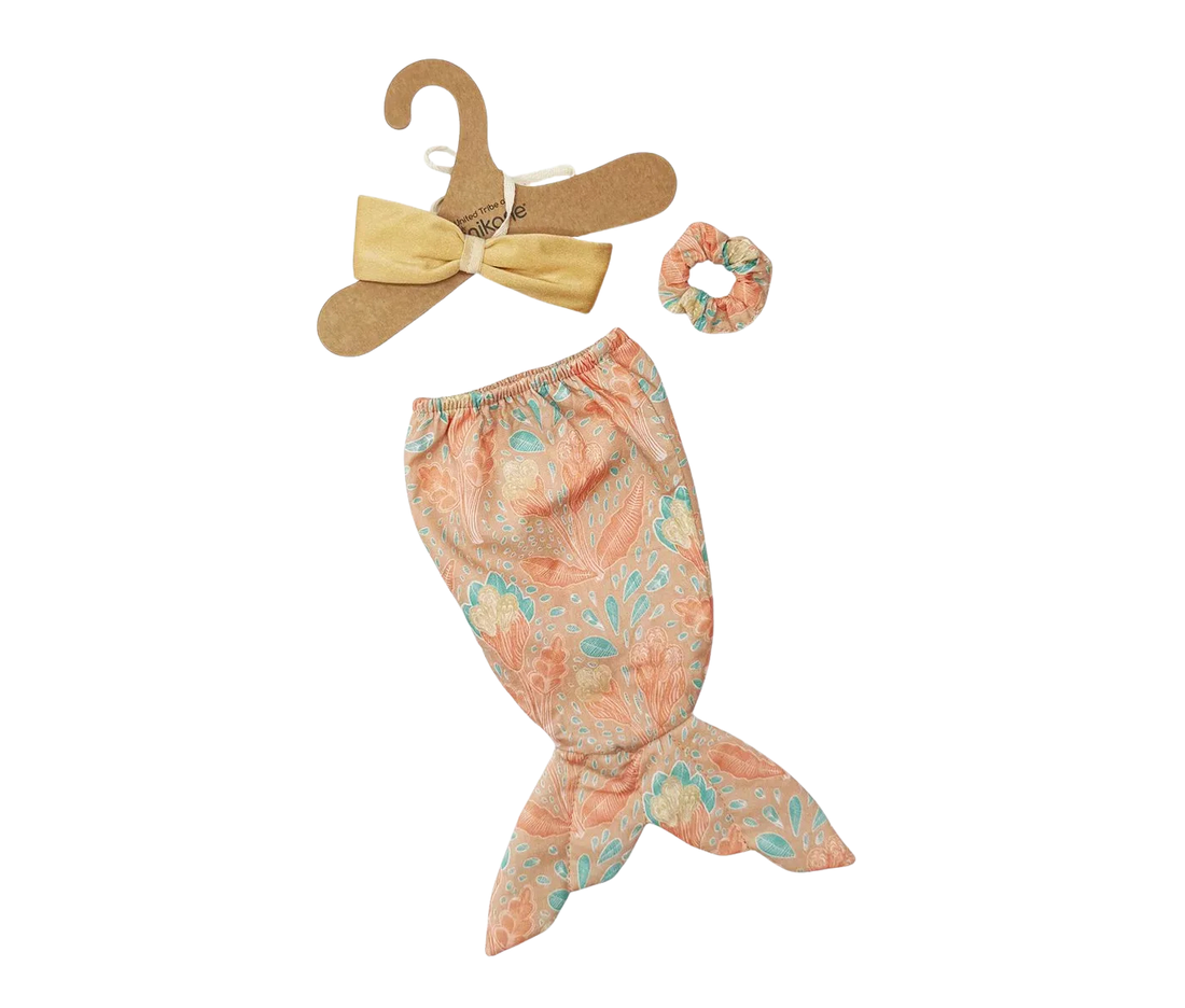 Set costum Sirenă pentru păpuși - Aquarius/Gold - Minikane