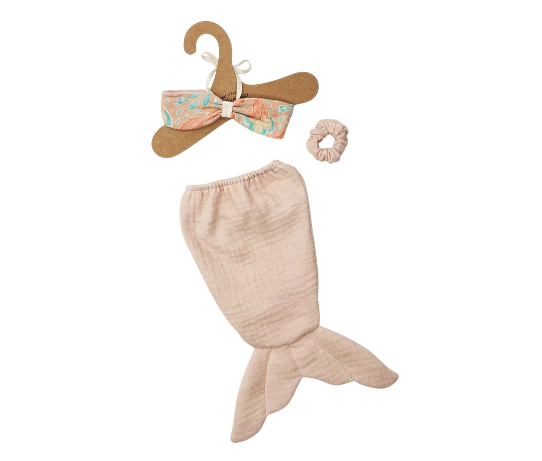 Set costum Sirenă pentru păpuși - Nude Pink/Aquarius - Minikane