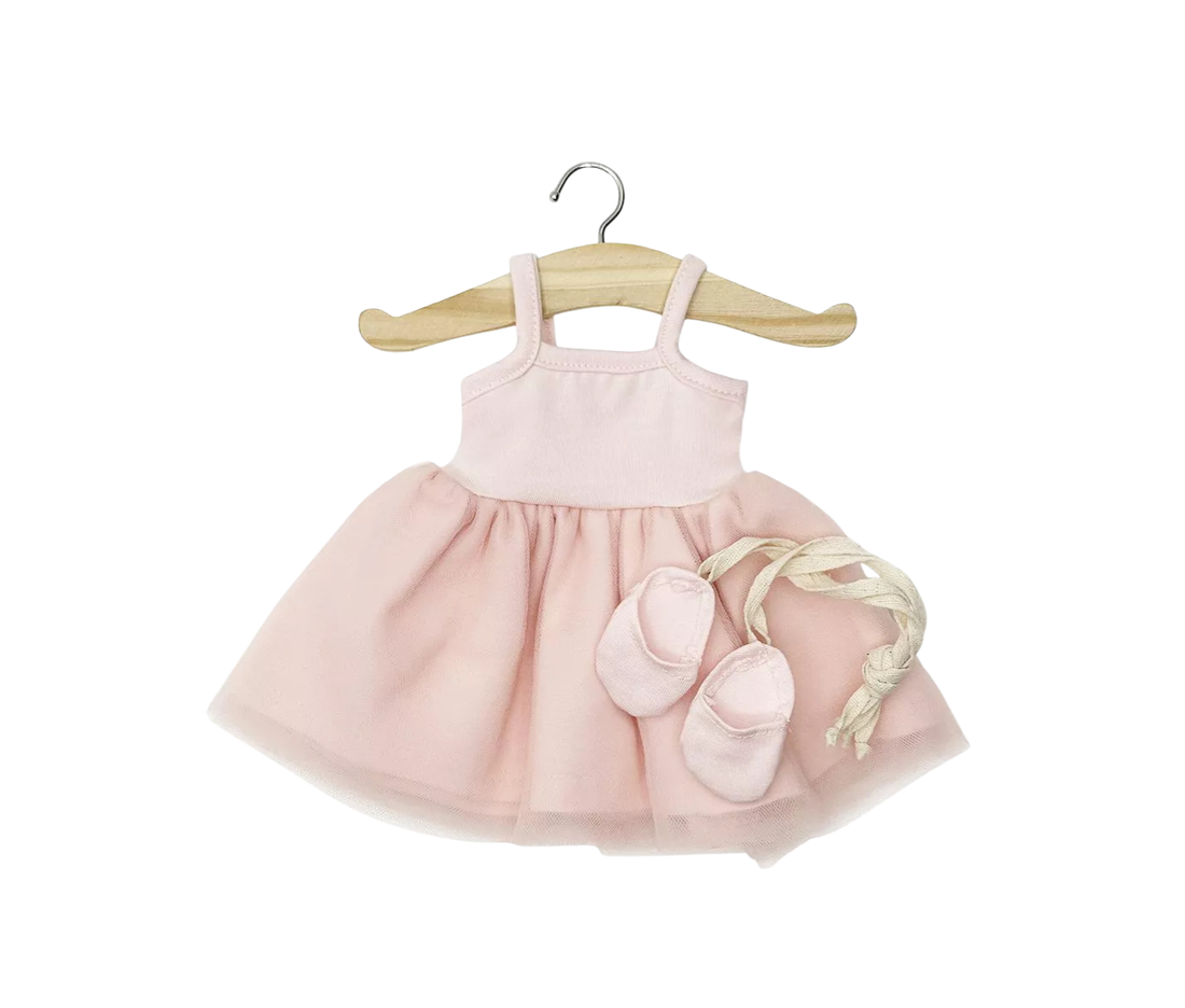 Set Tutu Rosella &amp; Papuci de balerina pentru păpuși - Pale Pink - Minikane