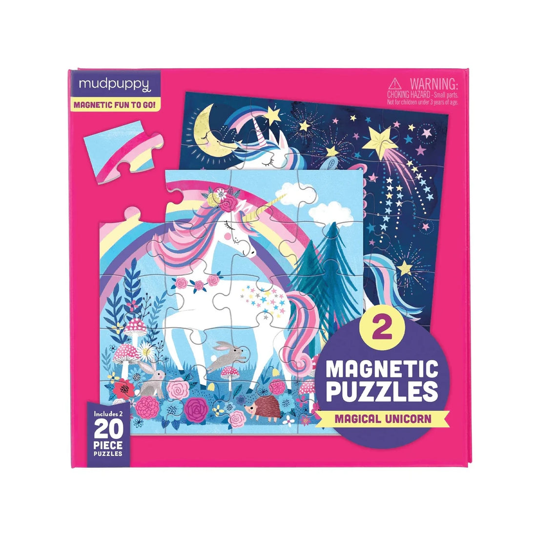 Puzzle magnetic, 2 in 1 - Magical Unicorn - Mudpuppy