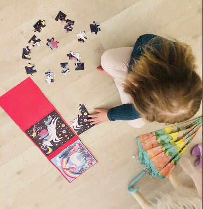 Puzzle magnetic, 2 in 1 - Magical Unicorn - Mudpuppy