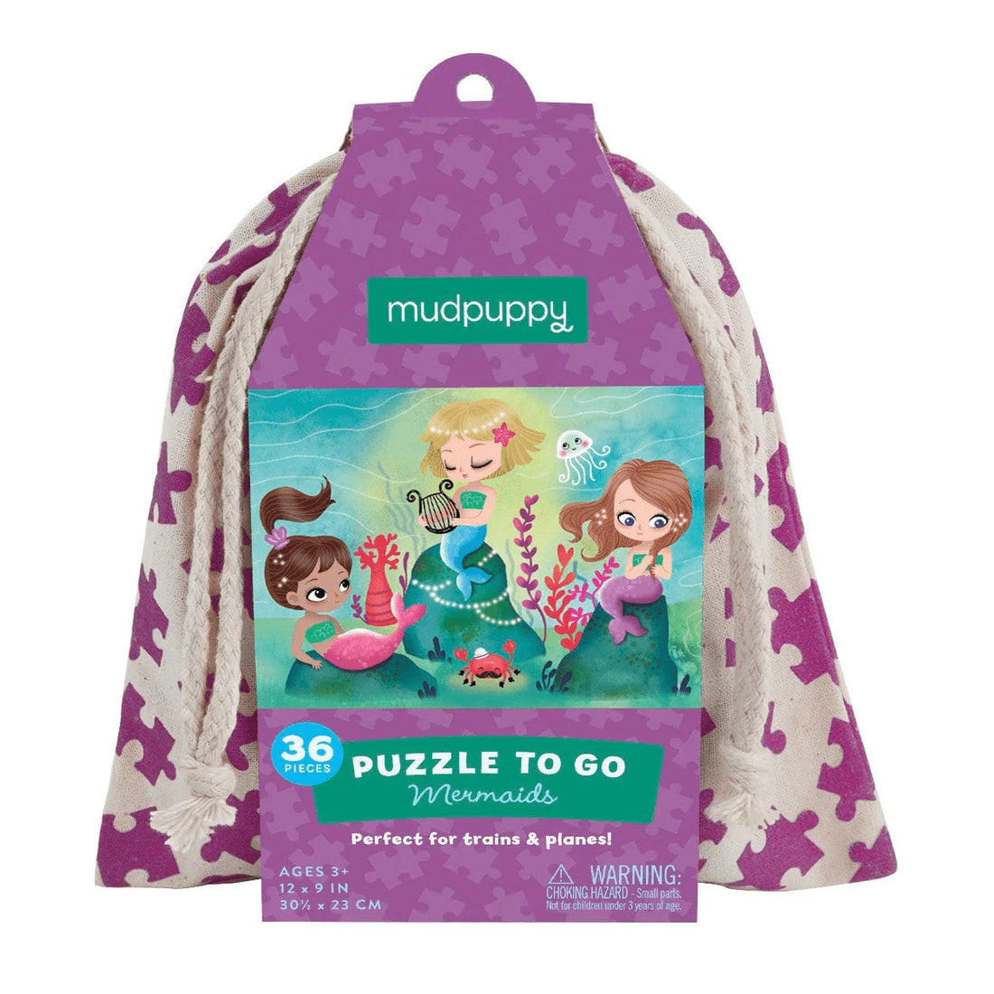Puzzle On-the-Go, 36 piese - Mermaids - Mudpuppy