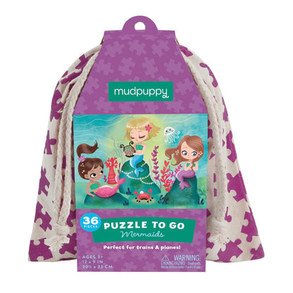 Puzzle On-the-Go, 36 piese - Mermaids - Mudpuppy