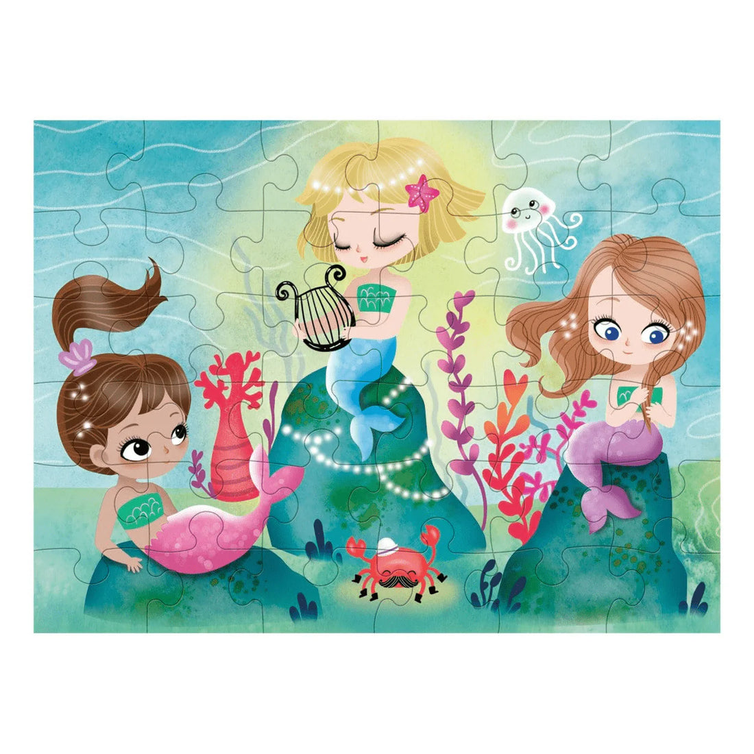 Puzzle On-the-Go, 36 piese - Mermaids - Mudpuppy