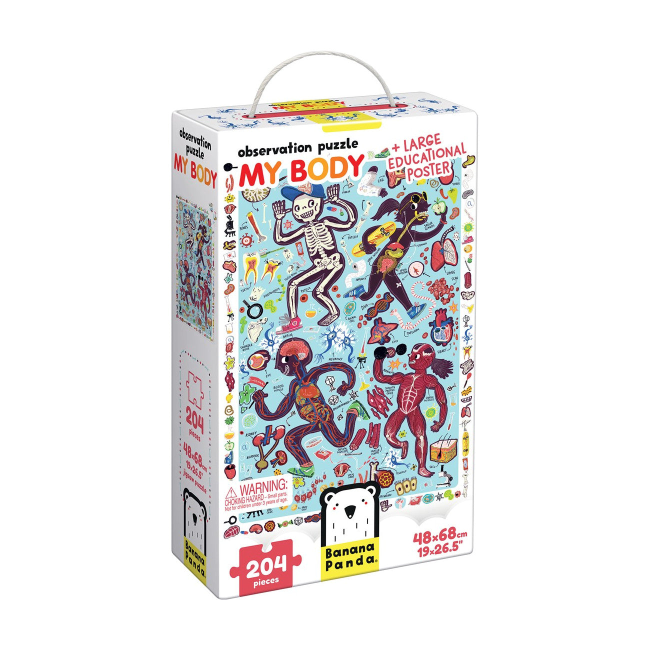 Puzzle educativ, 204 piese - My Body Observation - Banana Panda