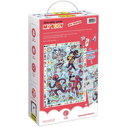 Puzzle educativ, 204 piese - My Body Observation - Banana Panda