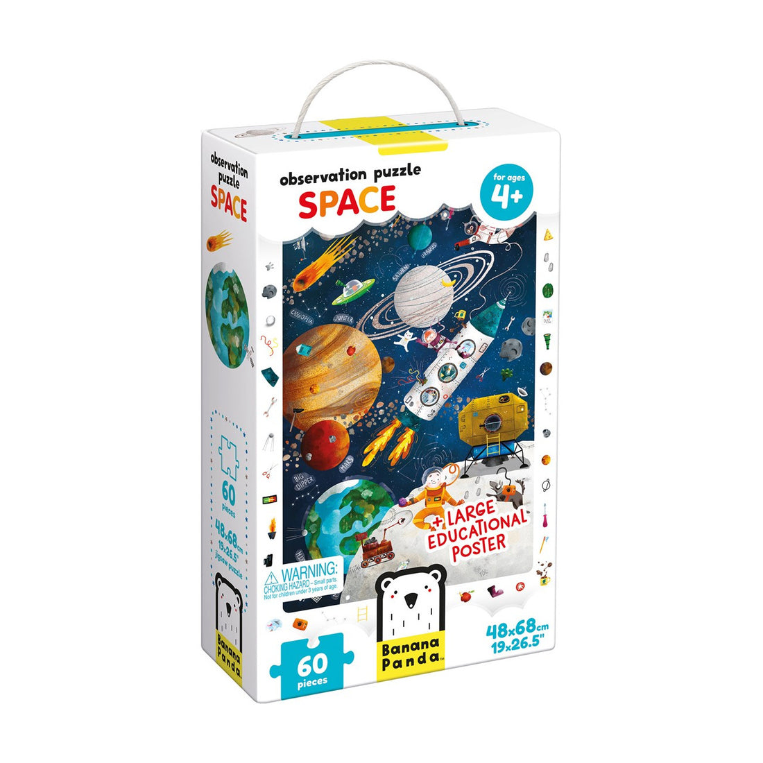 Puzzle educativ, 60 piese - Space Observation - Banana Panda