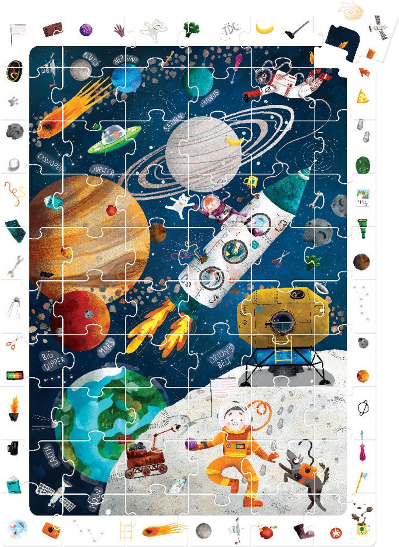 Puzzle educativ, 60 piese - Space Observation - Banana Panda