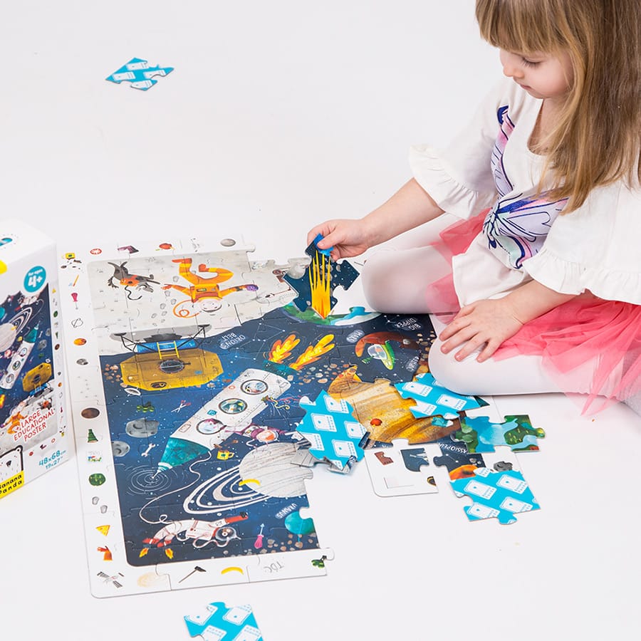 Puzzle educativ, 60 piese - Space Observation - Banana Panda