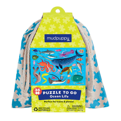 Puzzle pentru avion, 36 piese - Ocean Life - Mudpuppy