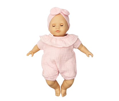Păpușă bebeluș Cuties în salopetă roz, 36 cm - Émilie - Minikane