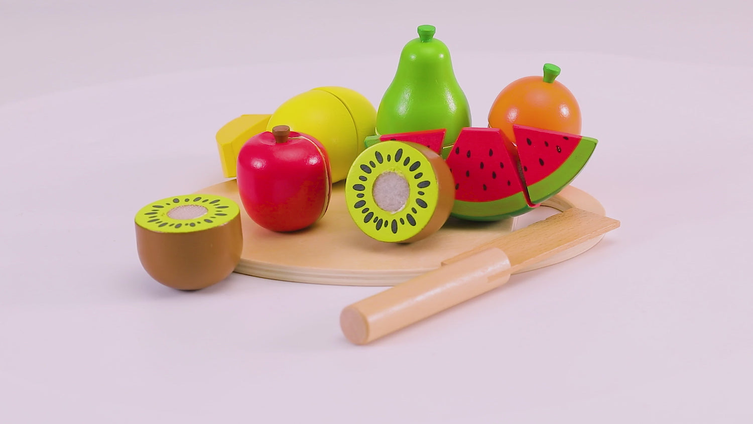 Set cu fructe din lemn pentru feliat - Cutting Fruit - Classic World
