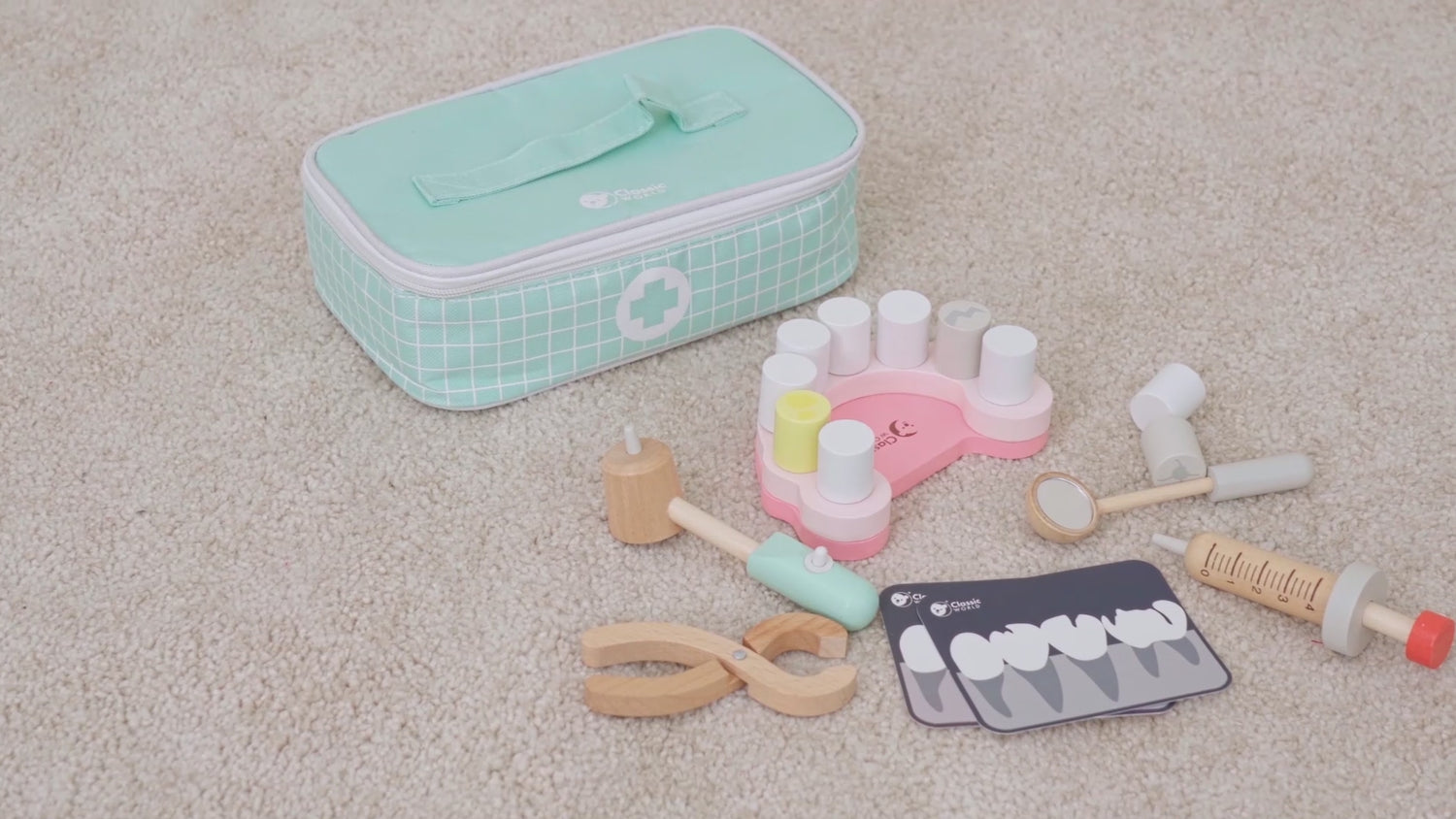Set de joacă, Trusă Stomatolog din lemn - Little Dentist - Classic World
