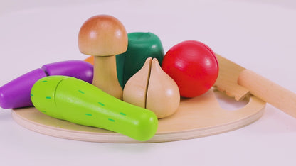 Set cu legume din lemn pentru feliat - Cutting Vegetable - Classic World