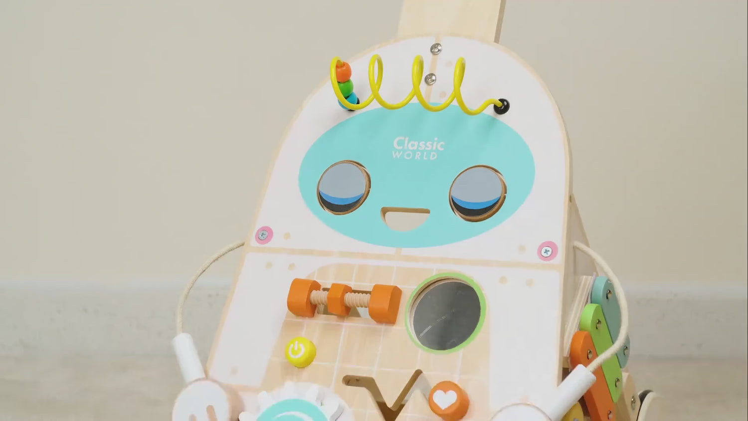 Antemergător din lemn cu activități și brațe magnetice - Robot - Classic World