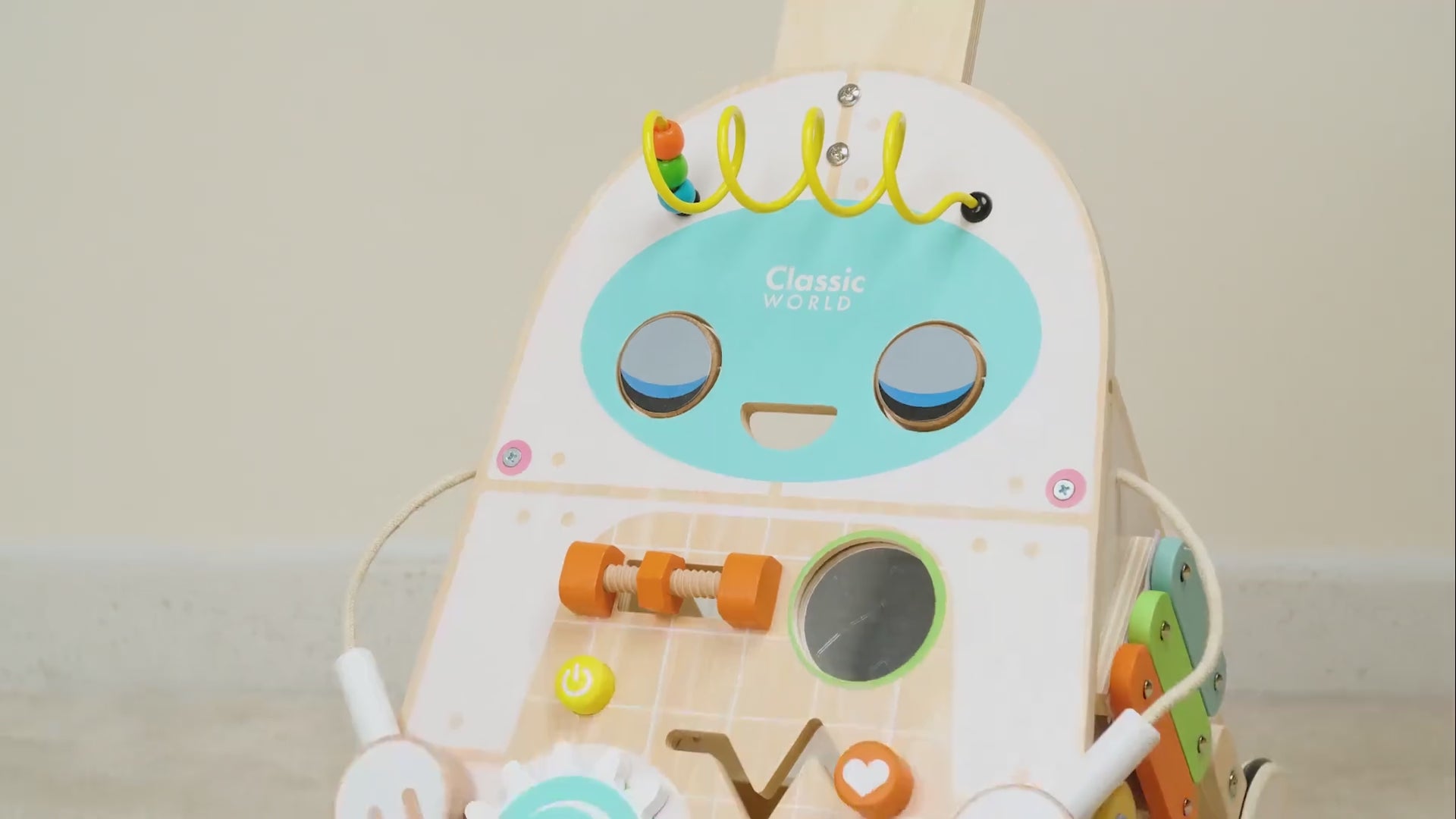Antemergător din lemn cu activități și brațe magnetice - Robot - Classic World