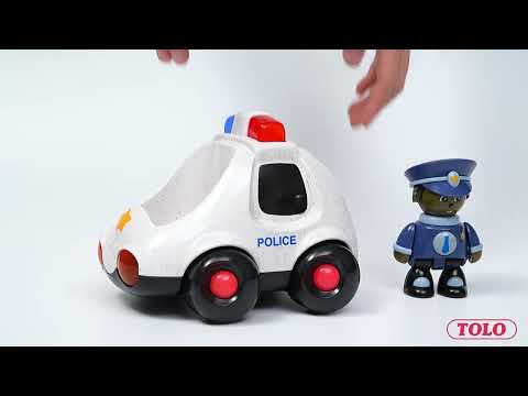 Set de joaca - Masina politie &amp; Personaj interactiv, Policeman - Tolo Bio