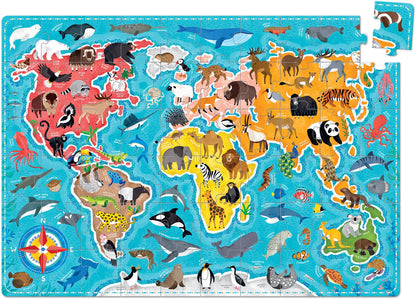 Puzzle educativ, 60 piese - PuzzLove Animals Of the World - Banana Panda
