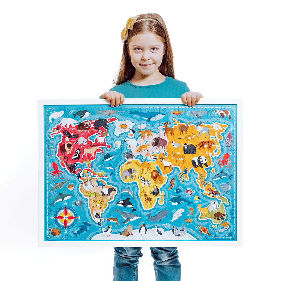 Puzzle educativ, 60 piese - PuzzLove Animals Of the World - Banana Panda