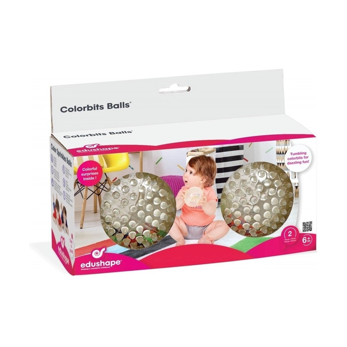 Set cu 2 mingi senzoriale, 10 cm - Colorbits - Edushape