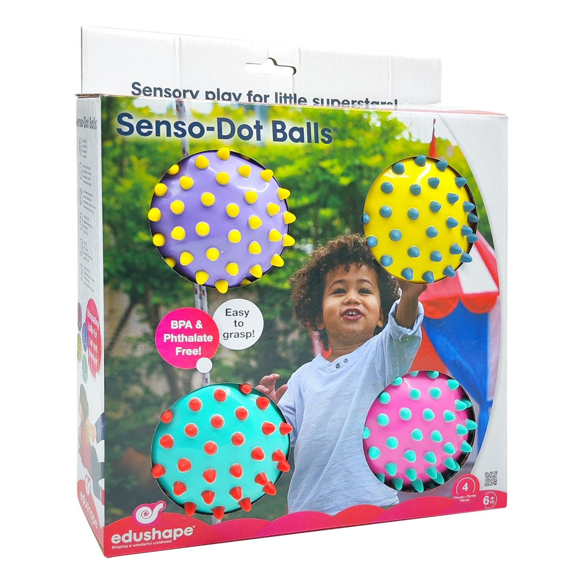 Pack cu 4 mingi senzoriale - Color Dots - Edushape