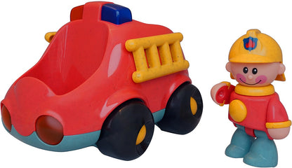 Set de joaca - Masina pompieri &amp; Personaj interactiv, Firefighter - Tolo Bio