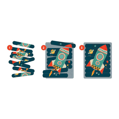 Set puzzle cu betisoare, 6 in 1 - Transportation - Mudpuppy