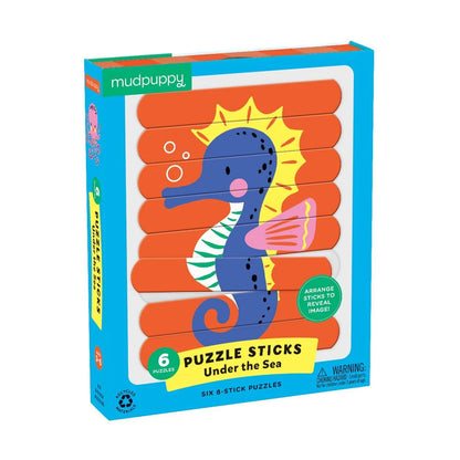 Set puzzle cu bețișoare, 6 in 1 - Under the Sea - Mudpuppy