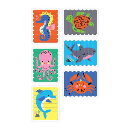 Set puzzle cu bețișoare, 6 in 1 - Under the Sea - Mudpuppy