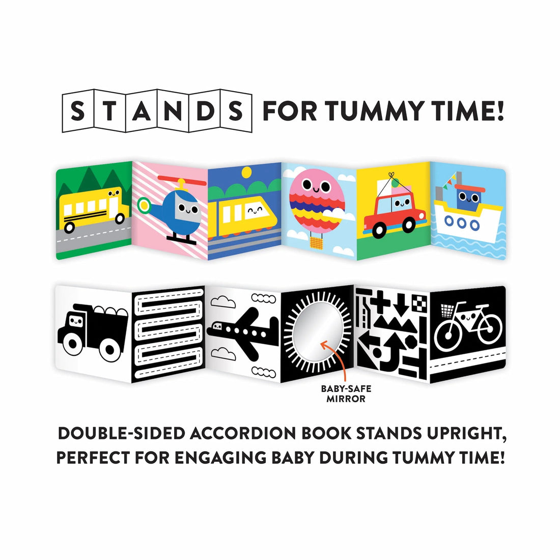 Carte senzoriala pentru bebe - My Tummy Book, Vehicles - Mudpuppy