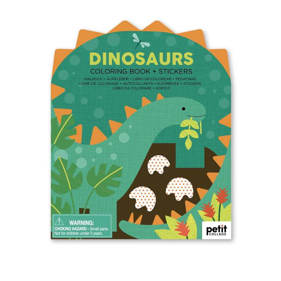 Carte de colorat + stickere - Dinozauri - Petit Collage