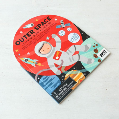 Carte de colorat + stickere - Outer Space - Petit Collage
