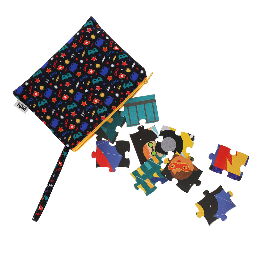 Puzzle fata - verso, On-the-Go, 49 piese - Supereroi - Petit Collage
