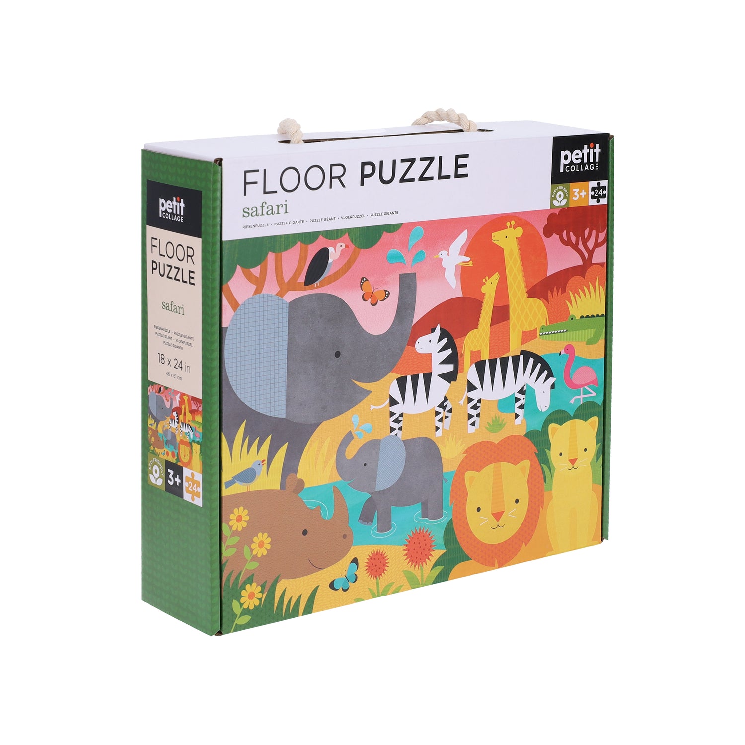 Puzzle de podea, 24 piese - Safari - Petit Collage