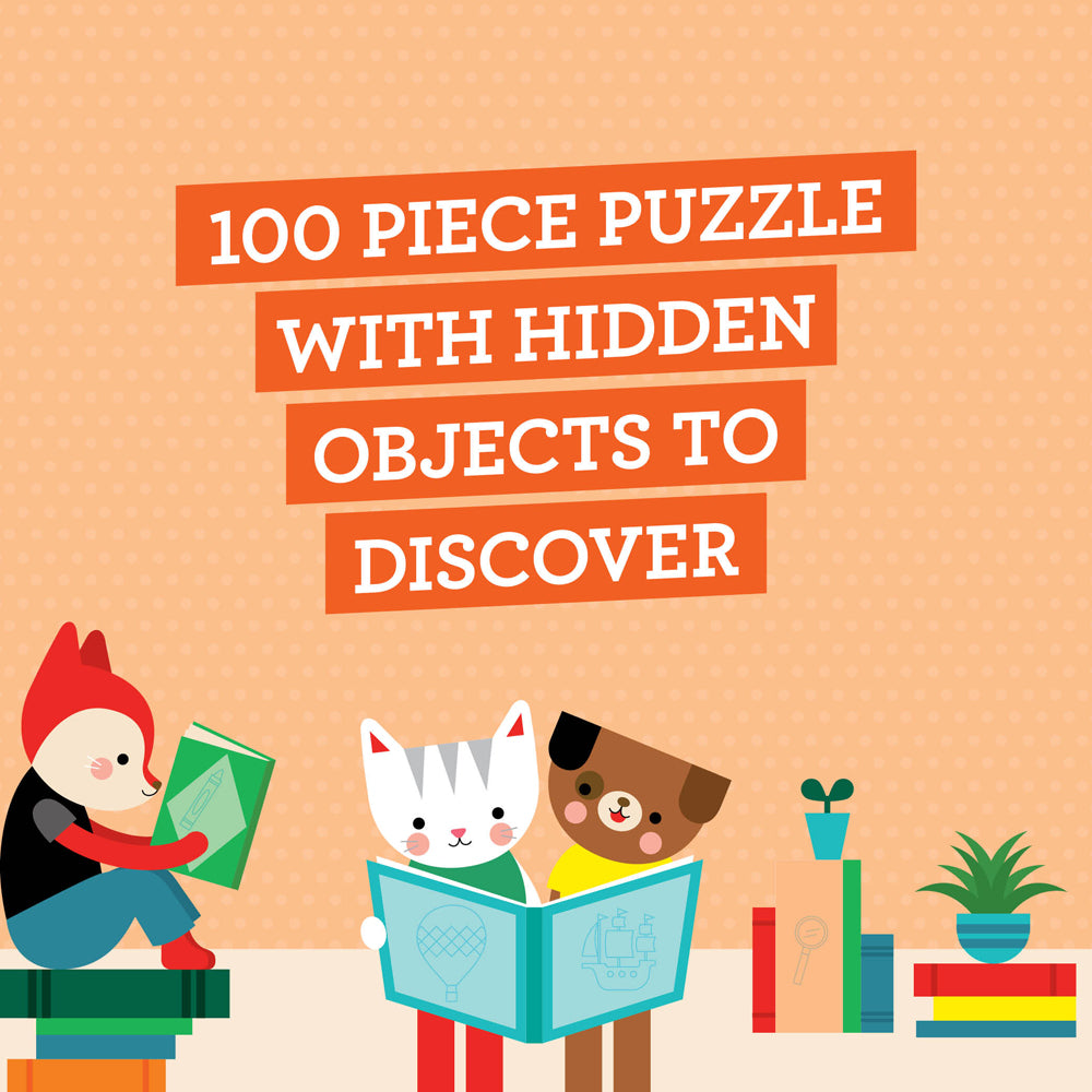 Puzzle pentru decodat, 100 piese - Busy Readers - Petit Collage