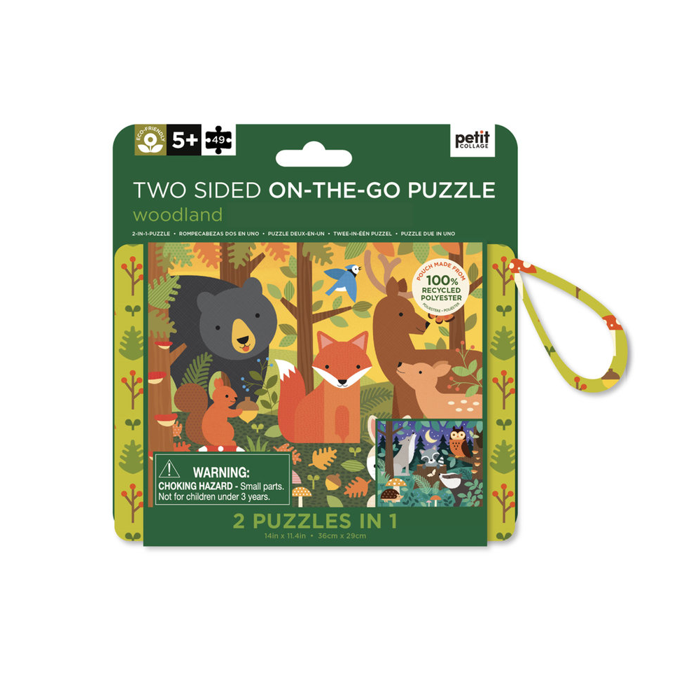 Puzzle fata - verso, On-the-Go, 49 piese - Animalutele padurii - Petit Collage