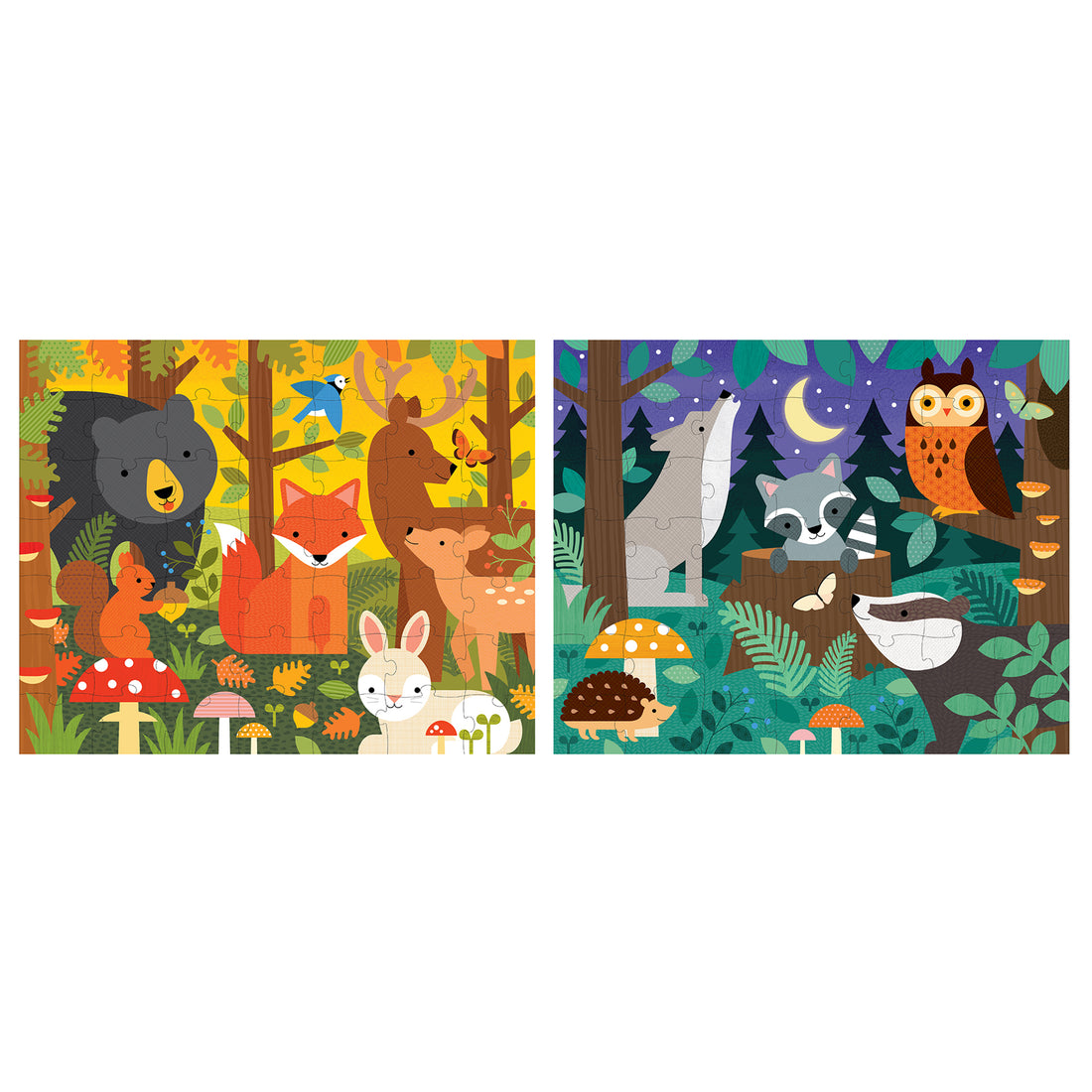 Puzzle fata - verso, On-the-Go, 49 piese - Animalutele padurii - Petit Collage