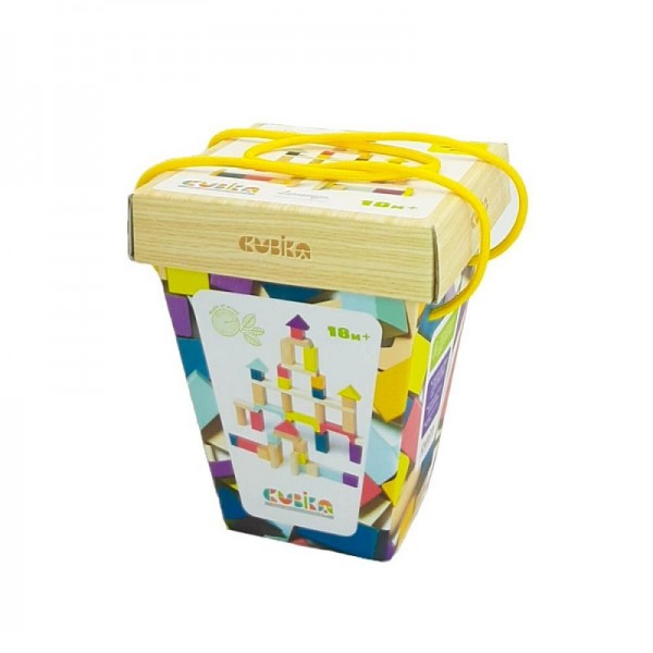 Blocuri din lemn pentru construit - Kit 50 piese - Cubika