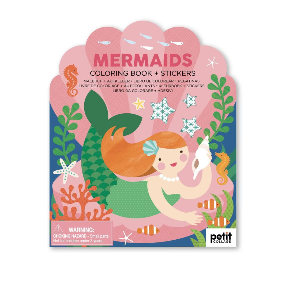 Carte de colorat + stickere - Sirene - Petit Collage