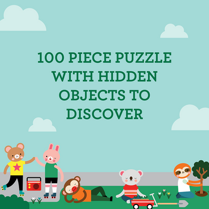 Puzzle pentru decodat, 100 piese - Friendly Neighborhood - Petit Collage