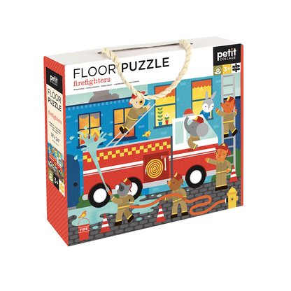 Puzzle de podea, 24 piese - Pompieri - Petit Collage