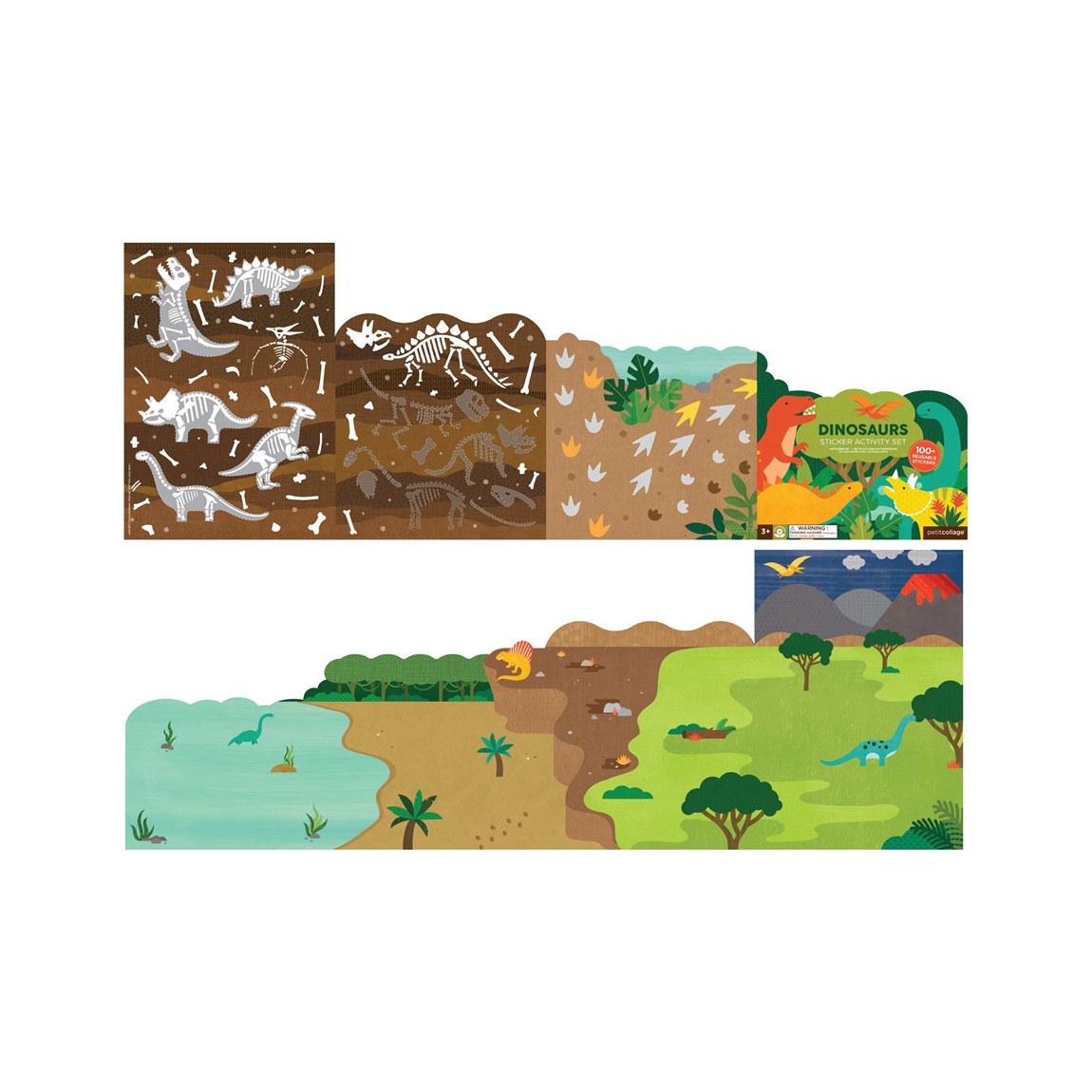 Mapa de activitati, 100+ stickere - Dinozauri - Petit Collage