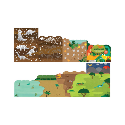 Mapa de activitati, 100+ stickere - Dinozauri - Petit Collage
