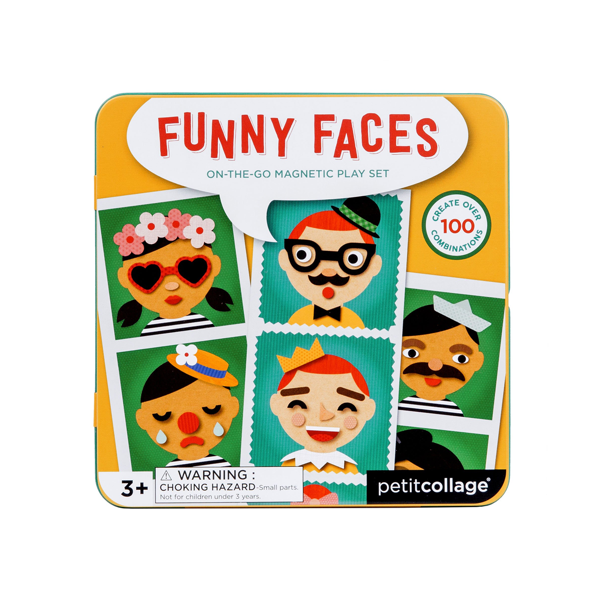 Joc magnetic On-the-Go - Funny Faces - Petit Collage