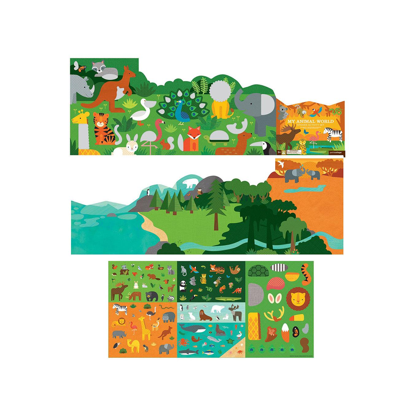 Mapa de activitati, 100+ stickere - My Animal World - Petit Collage