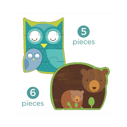 Puzzle pentru incepatori, 4 in 1 - Forest Babies - Petit Collage